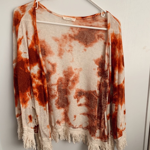 Orange tie dye cardigan